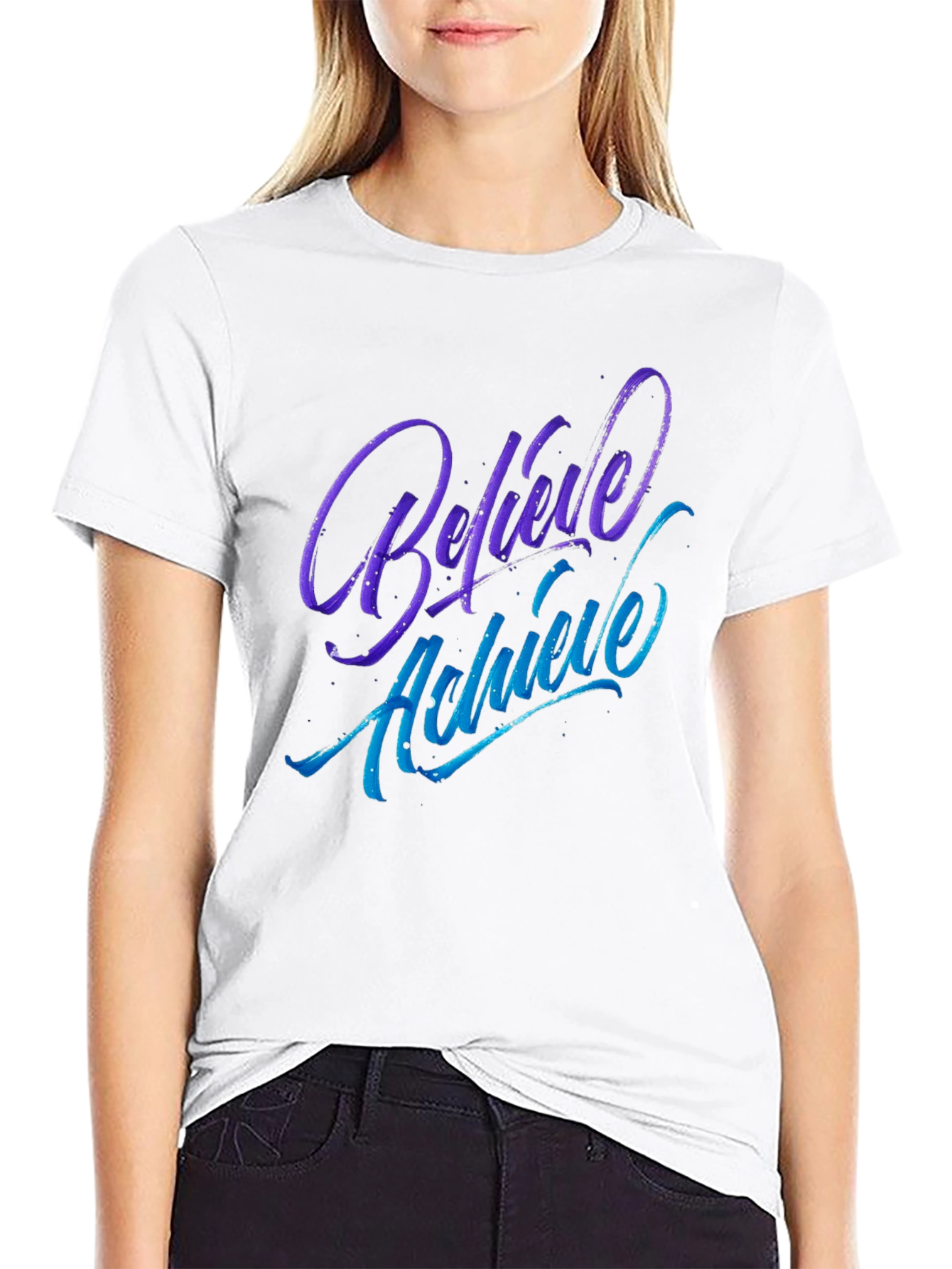 Believe Achieve Graphic Tee - Soft Cotton Blend