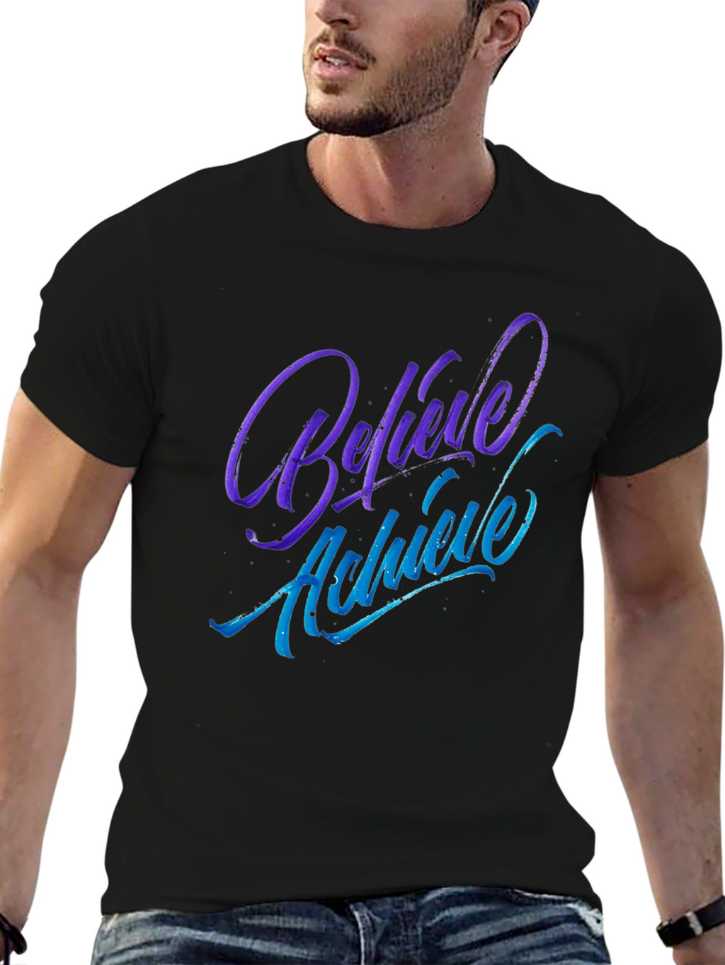 Believe Achieve Graphic Tee - Soft Cotton Blend