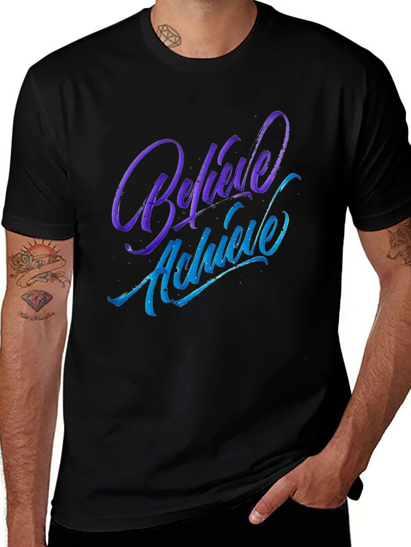 Believe Achieve Graphic Tee - Soft Cotton Blend