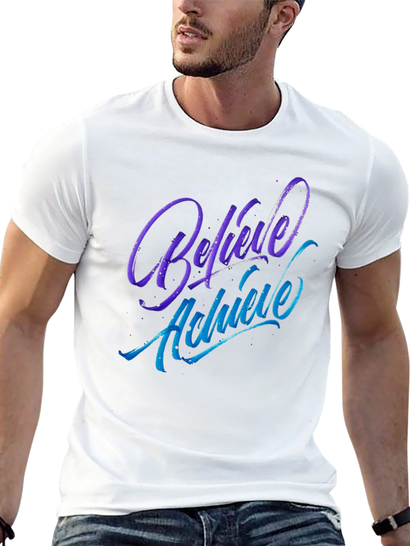 Believe Achieve Graphic Tee - Soft Cotton Blend