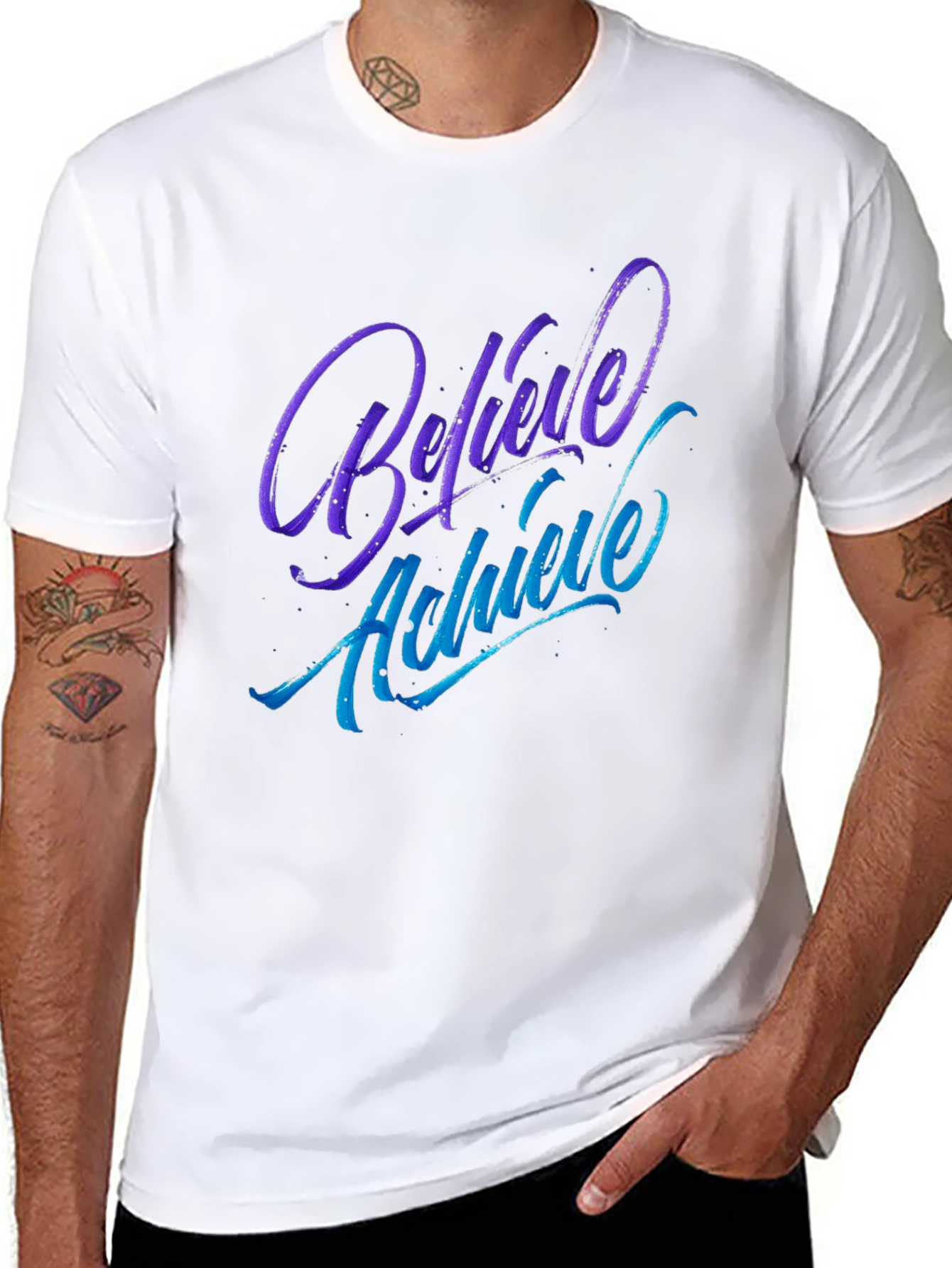Believe Achieve Graphic Tee - Soft Cotton Blend