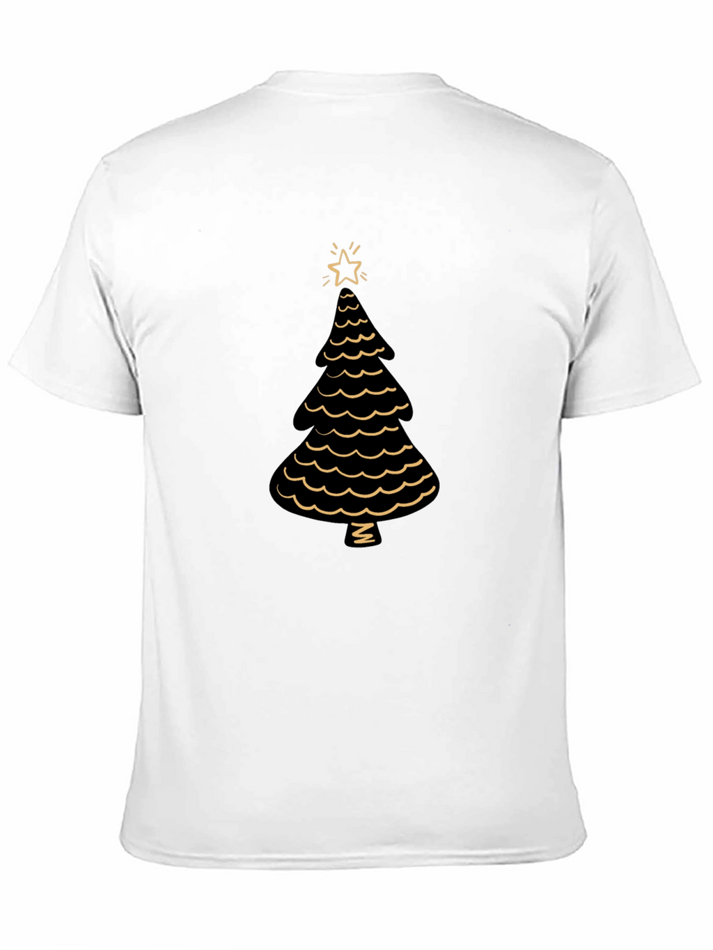 Festive Christmas Tree Graphic Tee - Black