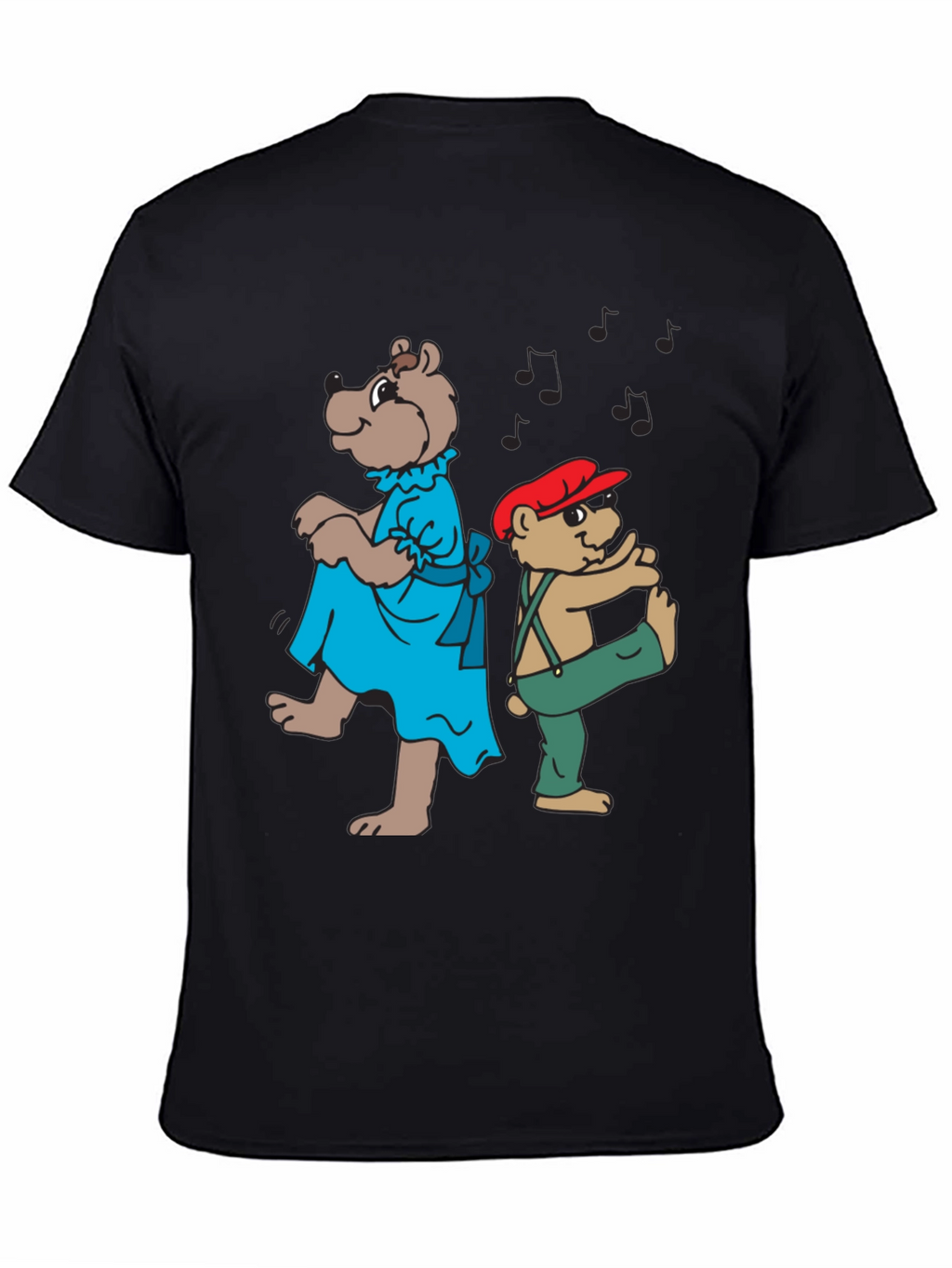 Dancing Bears Black Graphic T-Shirt