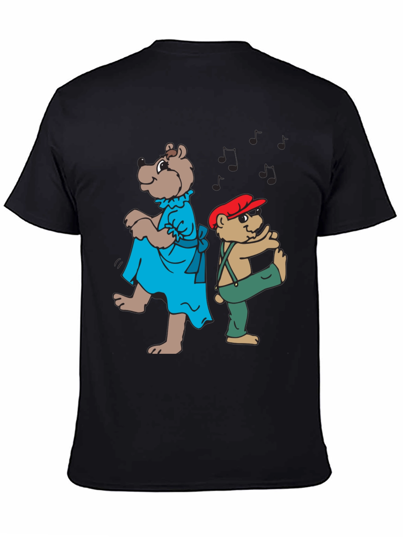 Dancing Bears Black Graphic T-Shirt