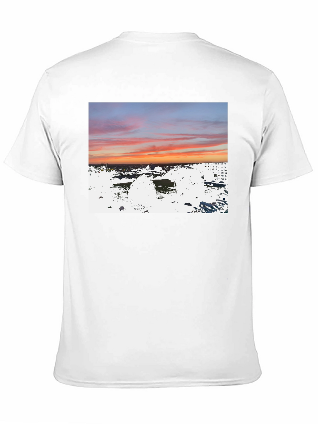 Sunset Over City T-Shirt Urban Style Tee
