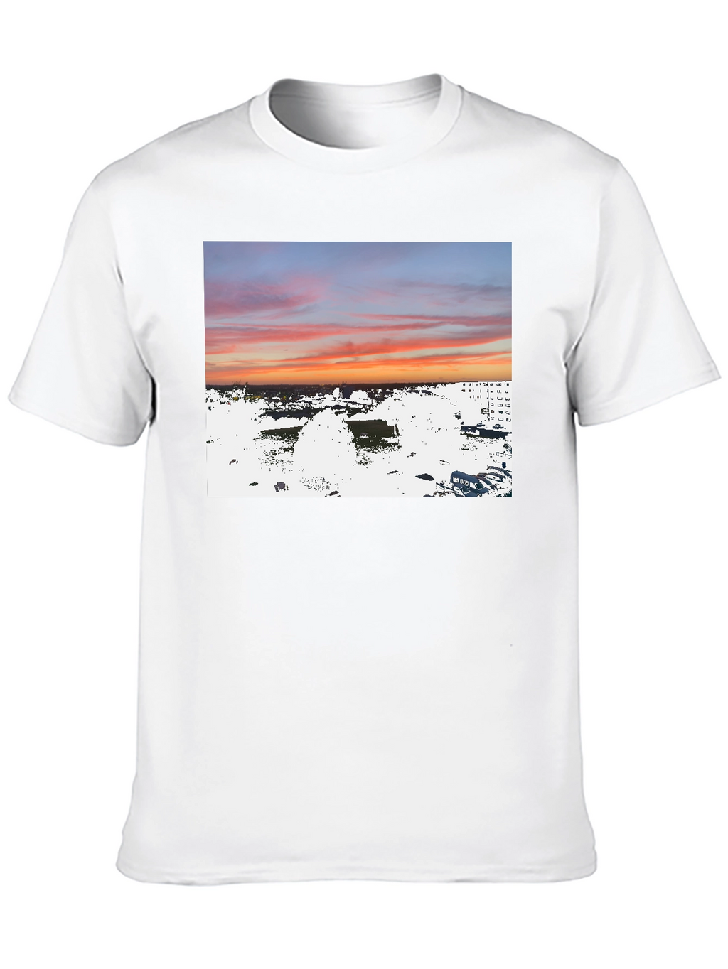Sunset Over City T-Shirt Urban Style Tee