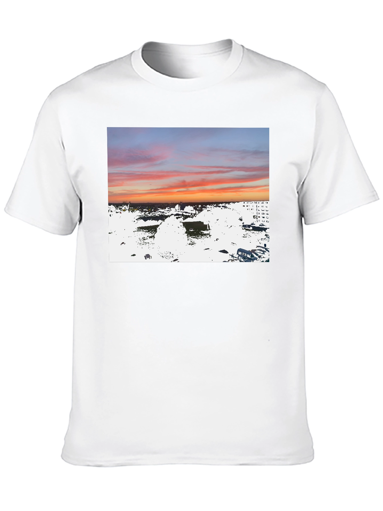 Sunset Over City T-Shirt Urban Style Tee