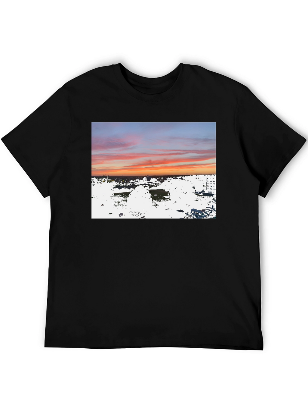 Sunset Over City T-Shirt Urban Style Tee