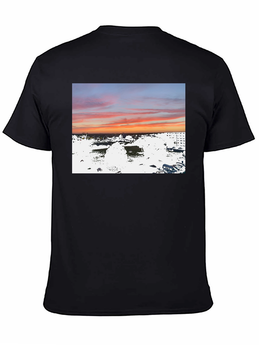 Sunset Over City T-Shirt Urban Style Tee