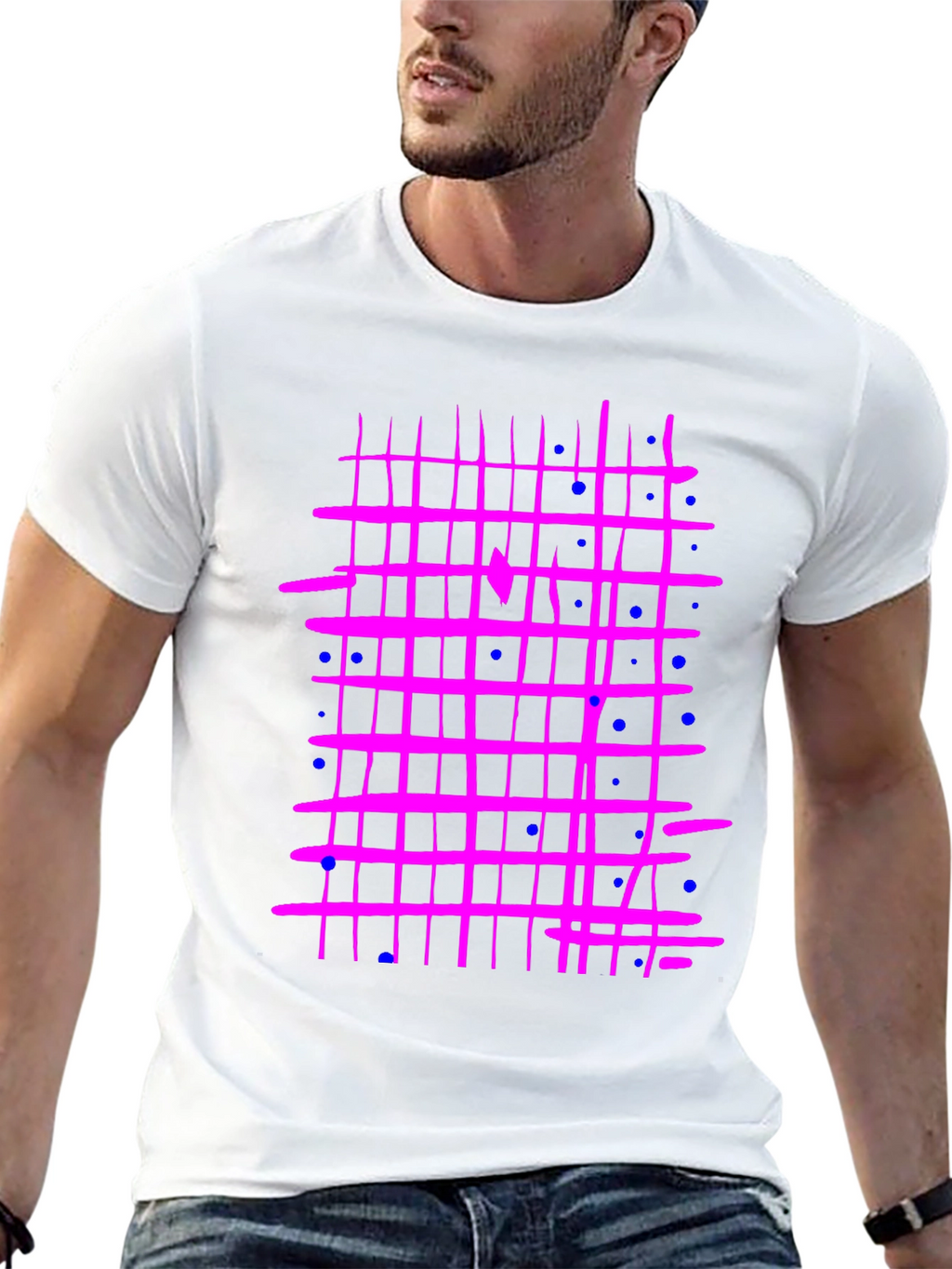 Retro Grid T-Shirt - Abstract Design