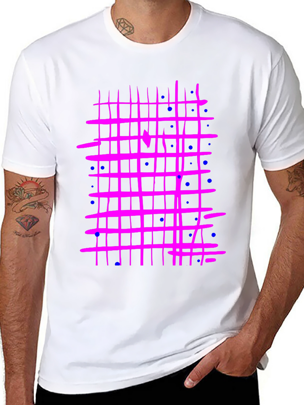 Retro Grid T-Shirt - Abstract Design