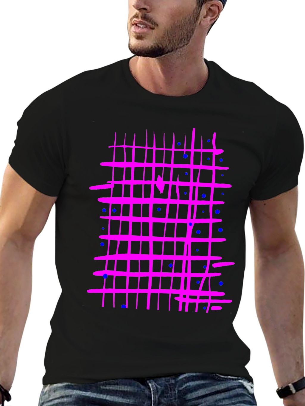 Retro Grid T-Shirt - Abstract Design