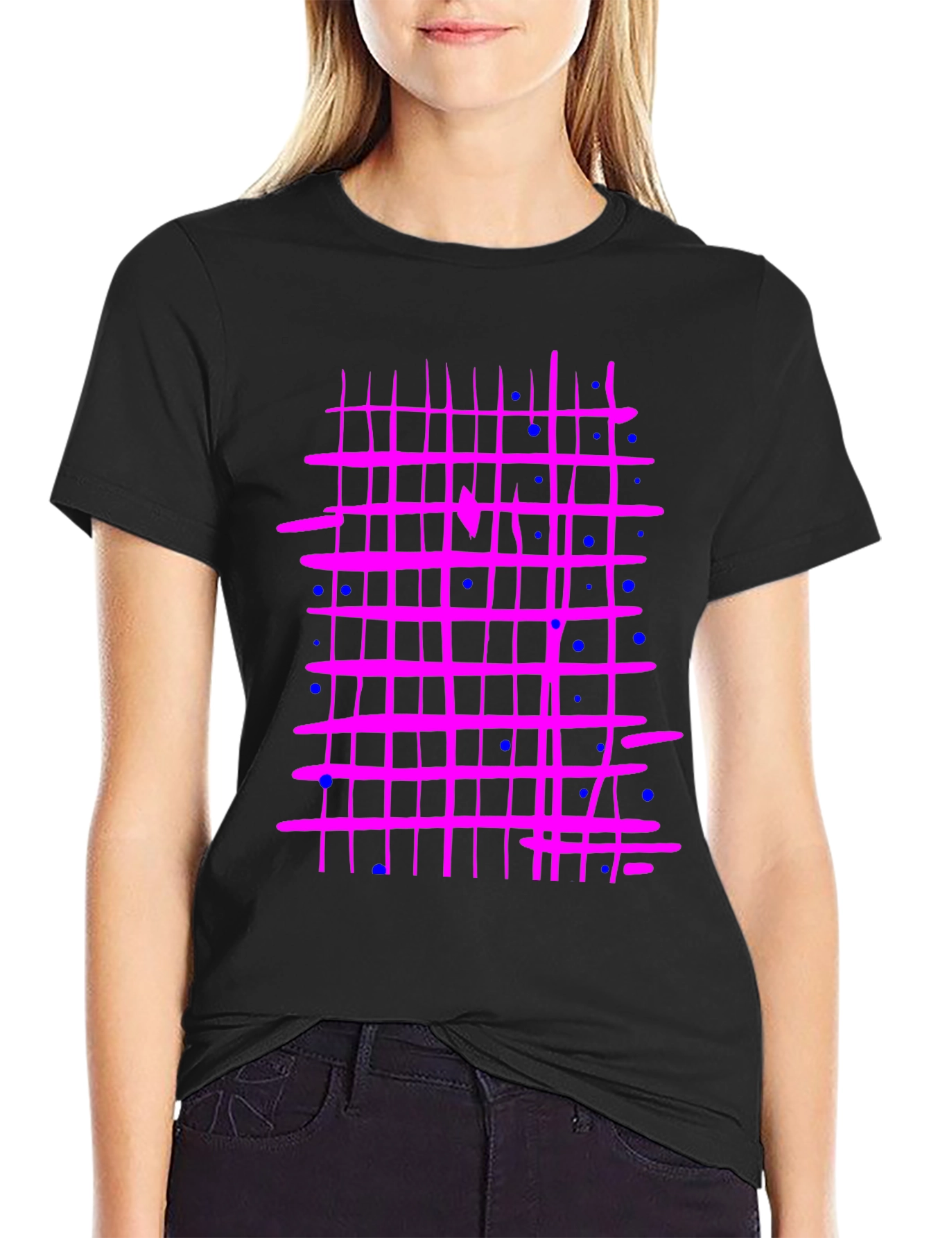 Retro Grid T-Shirt - Abstract Design