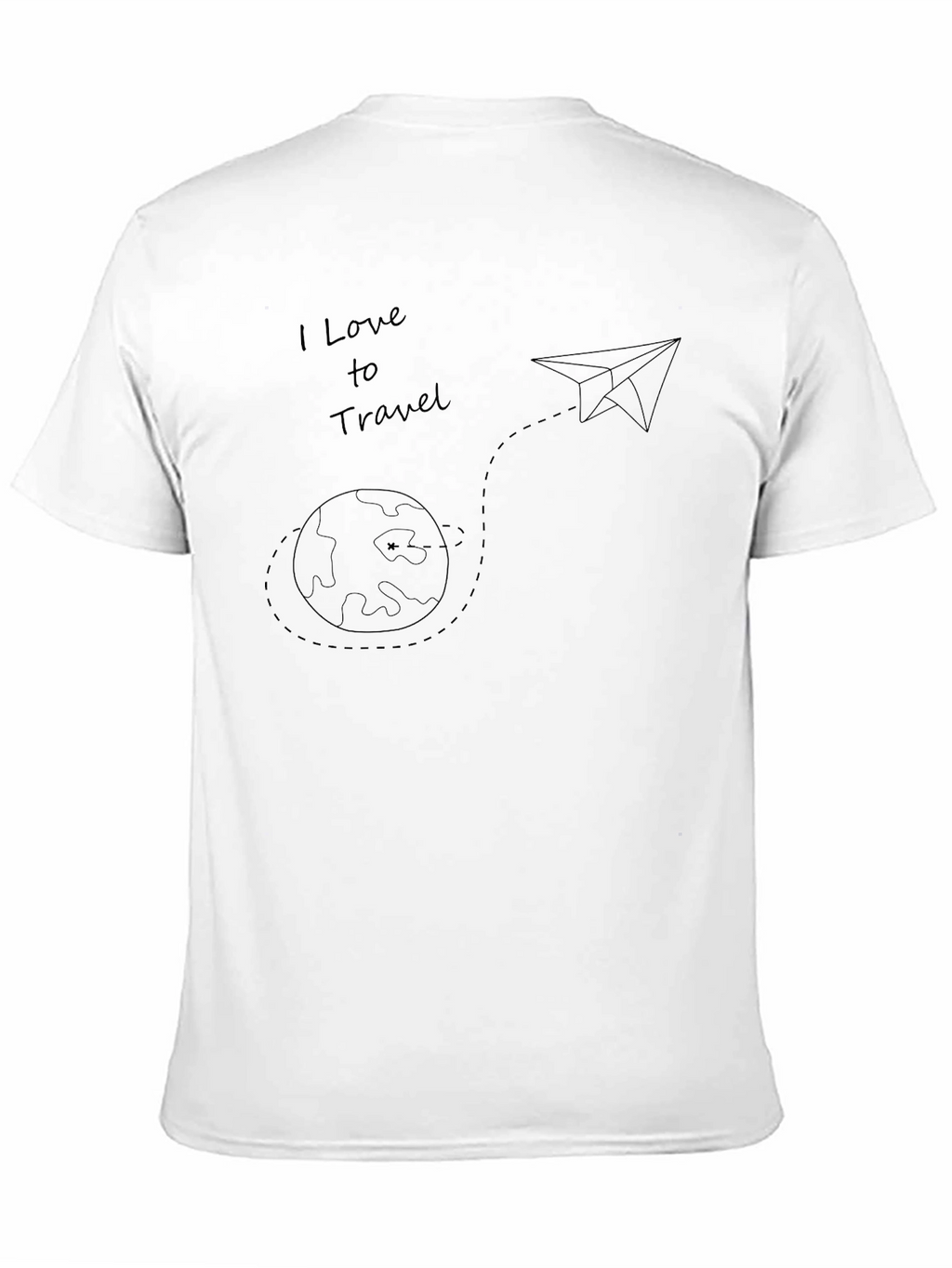 I Love to Travel Black Graphic T-Shirt