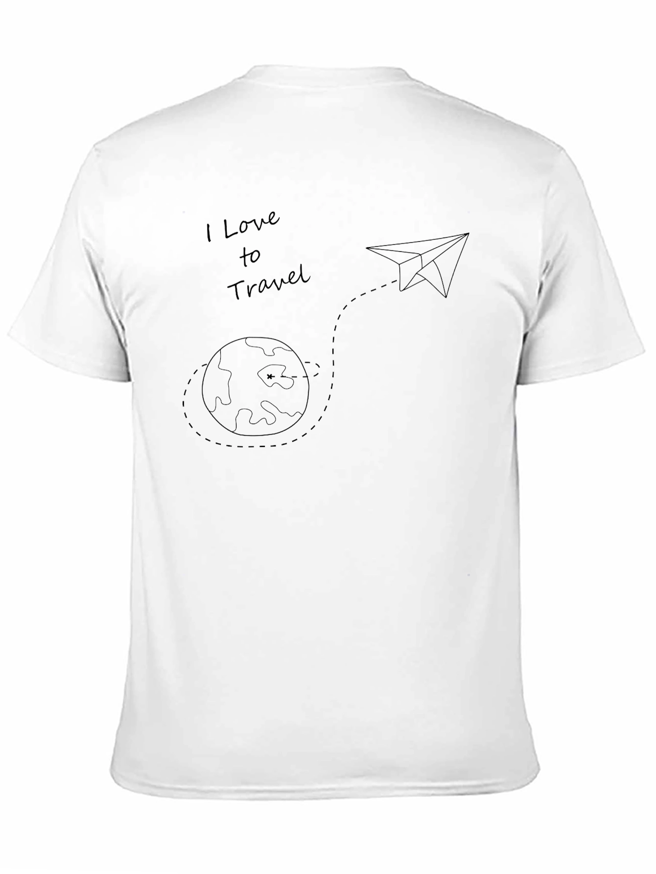 I Love to Travel Black Graphic T-Shirt
