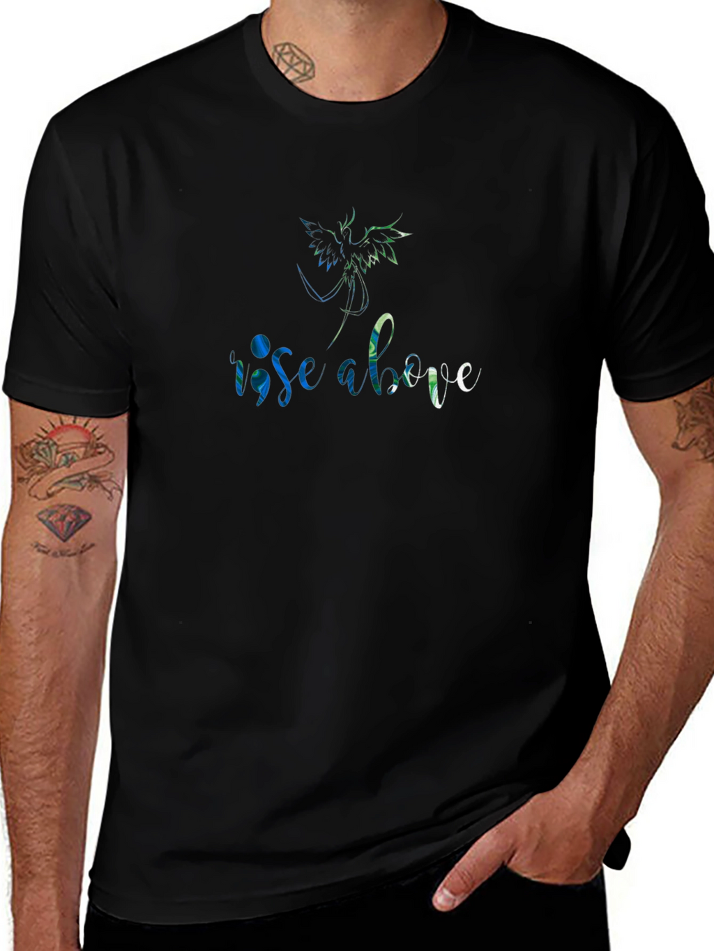Rise Above Graphic Tee - Black