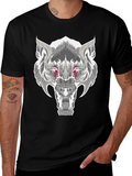 Wolf Graphic T-Shirt - Fierce Red Eyes