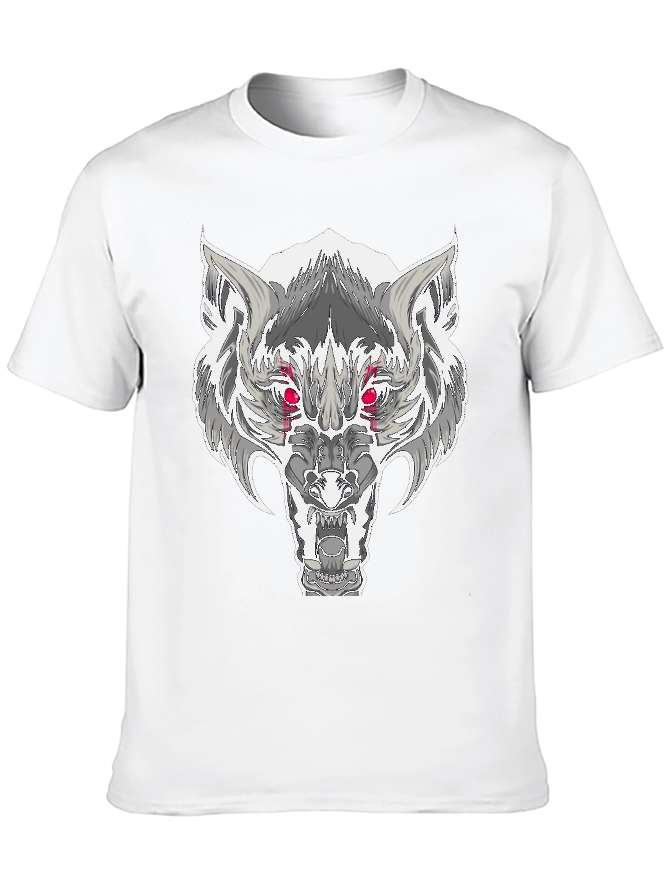 Wolf Graphic T-Shirt - Fierce Red Eyes