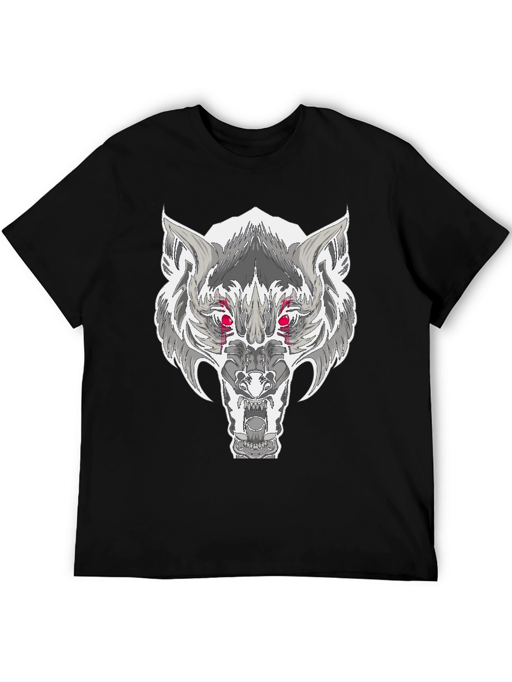 Wolf Graphic T-Shirt - Fierce Red Eyes