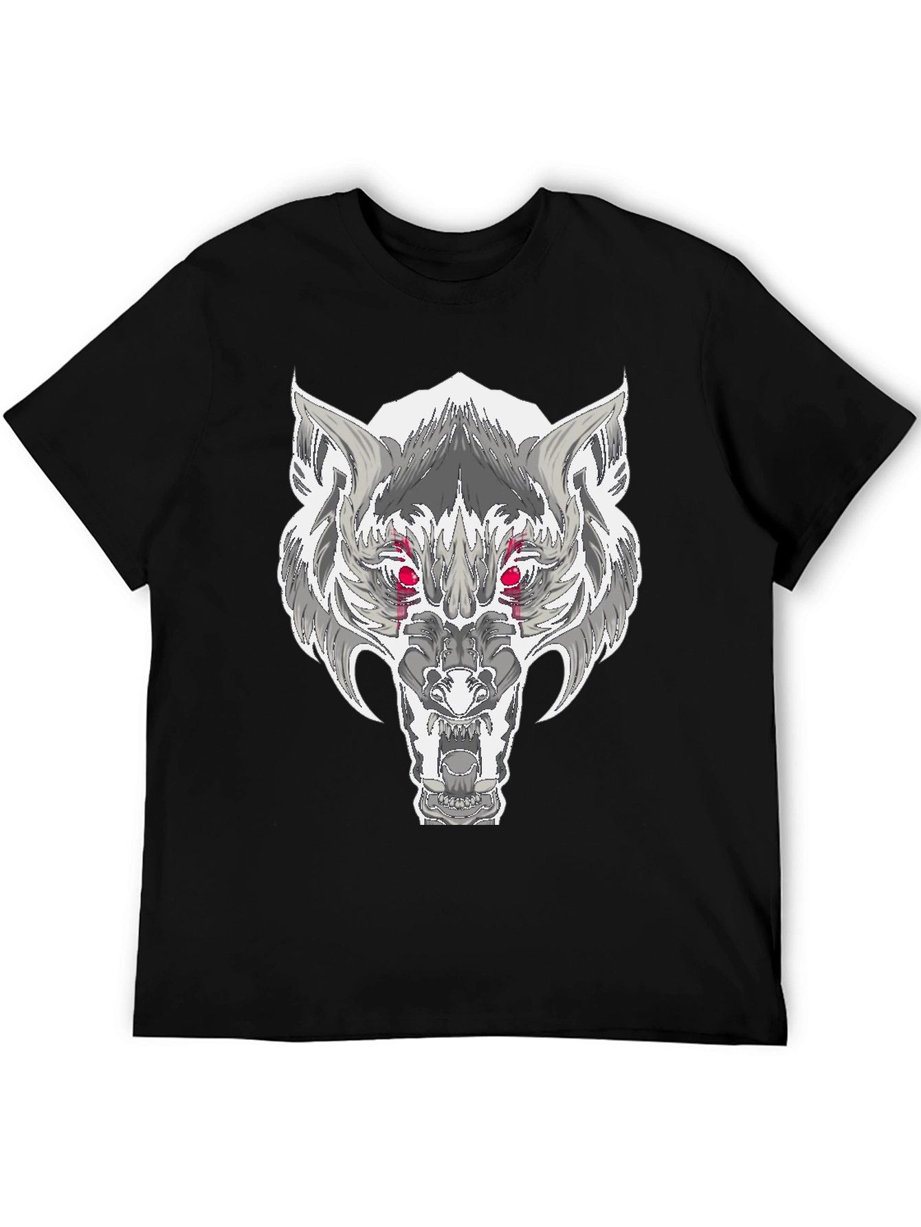 Wolf Graphic T-Shirt - Fierce Red Eyes