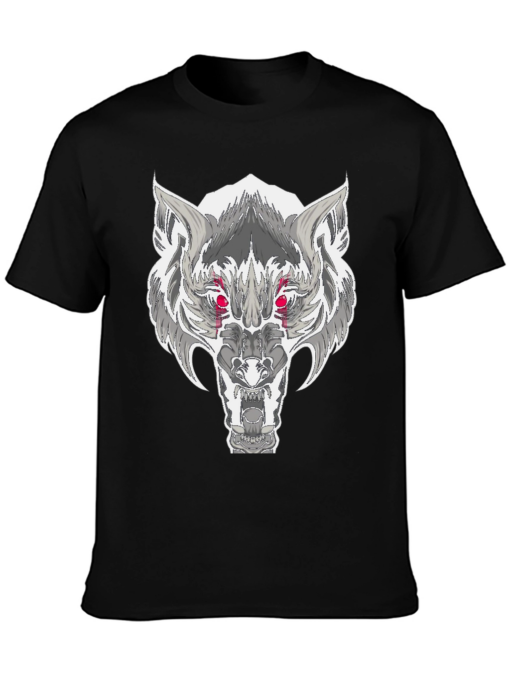 Wolf Graphic T-Shirt - Fierce Red Eyes