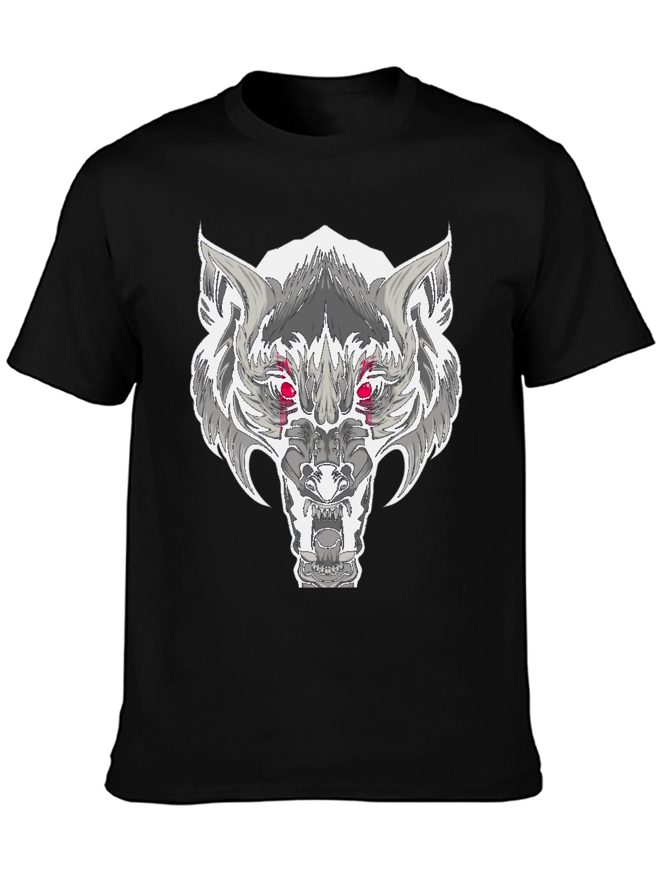 Wolf Graphic T-Shirt - Fierce Red Eyes