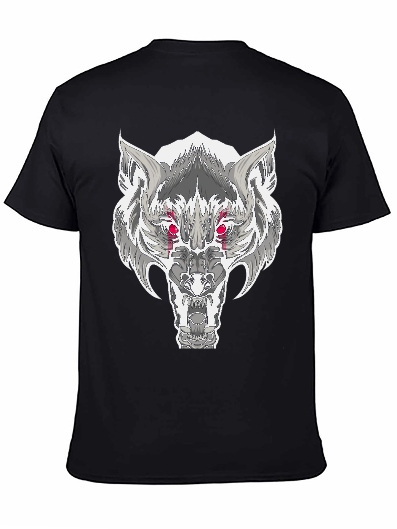 Wolf Graphic T-Shirt - Fierce Red Eyes