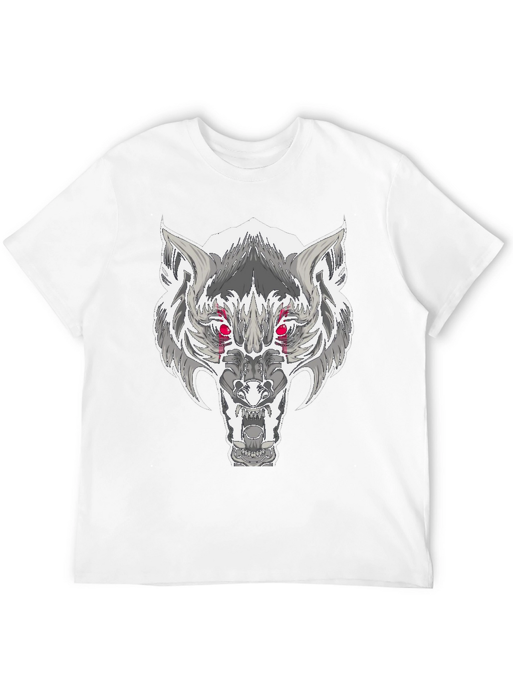Wolf Graphic T-Shirt - Fierce Red Eyes