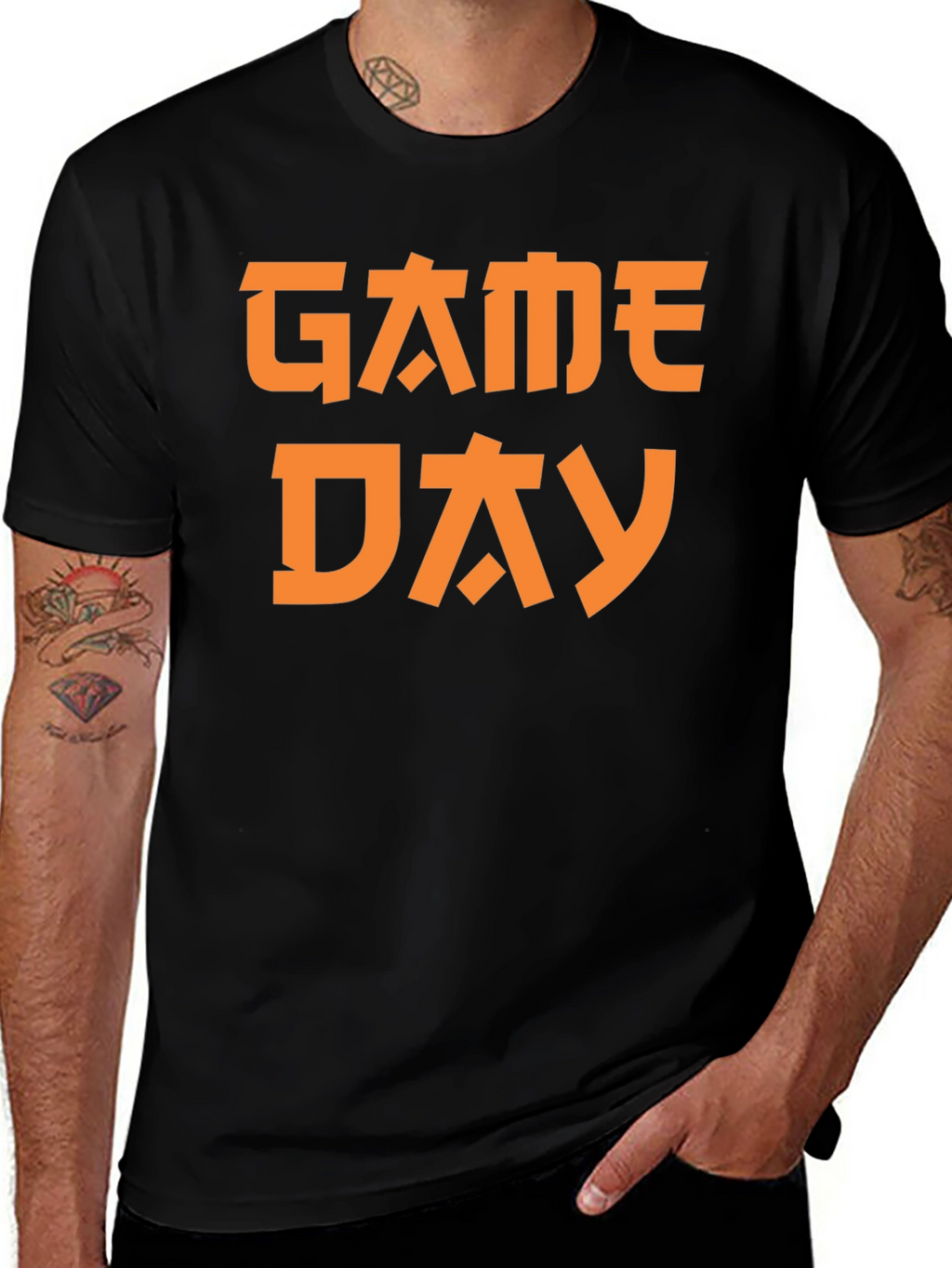 Game Day Graphic Tee - Black Cotton T-Shirt