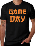 Game Day Graphic Tee - Black Cotton T-Shirt
