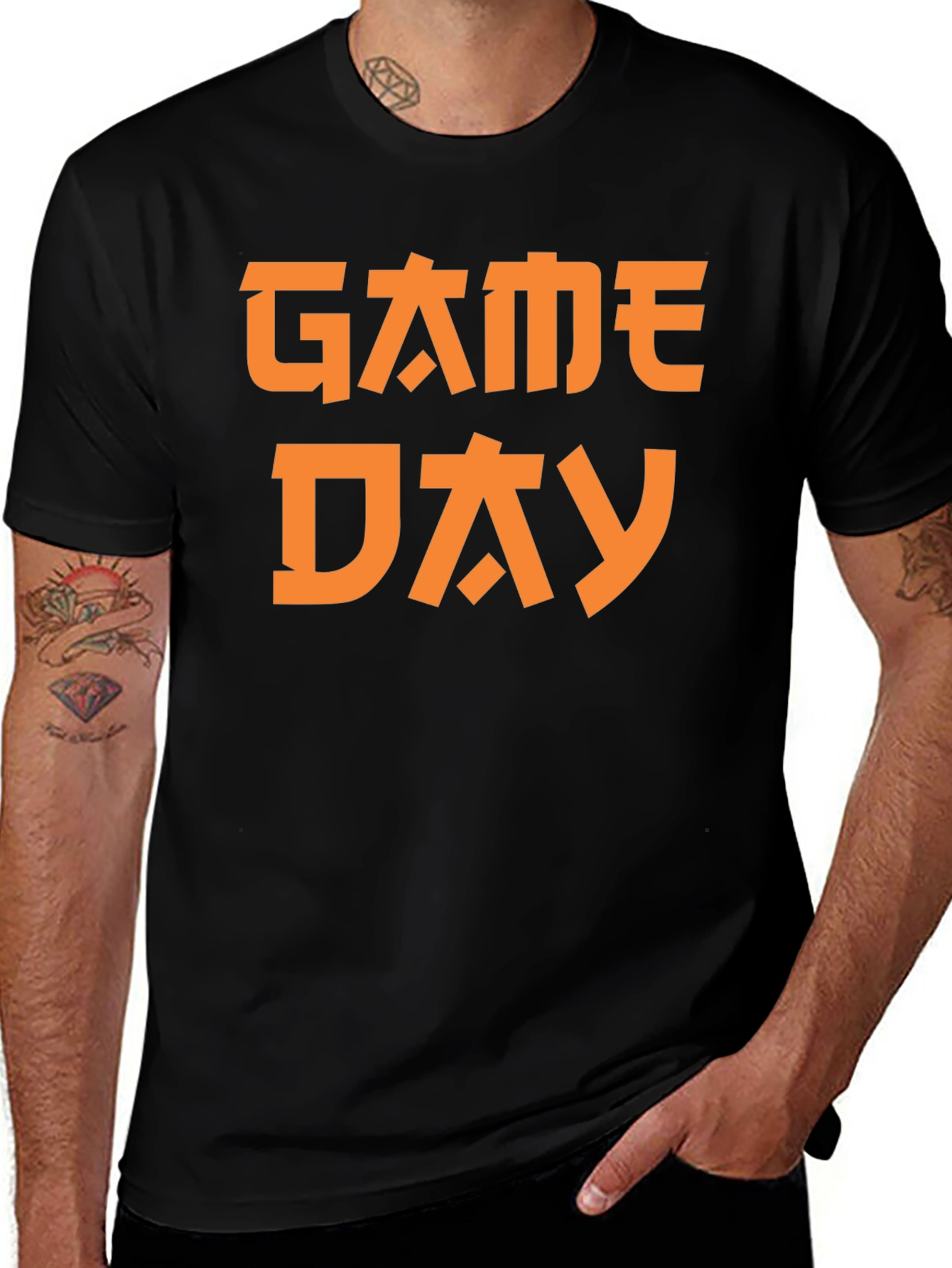 Game Day Graphic Tee - Black Cotton T-Shirt
