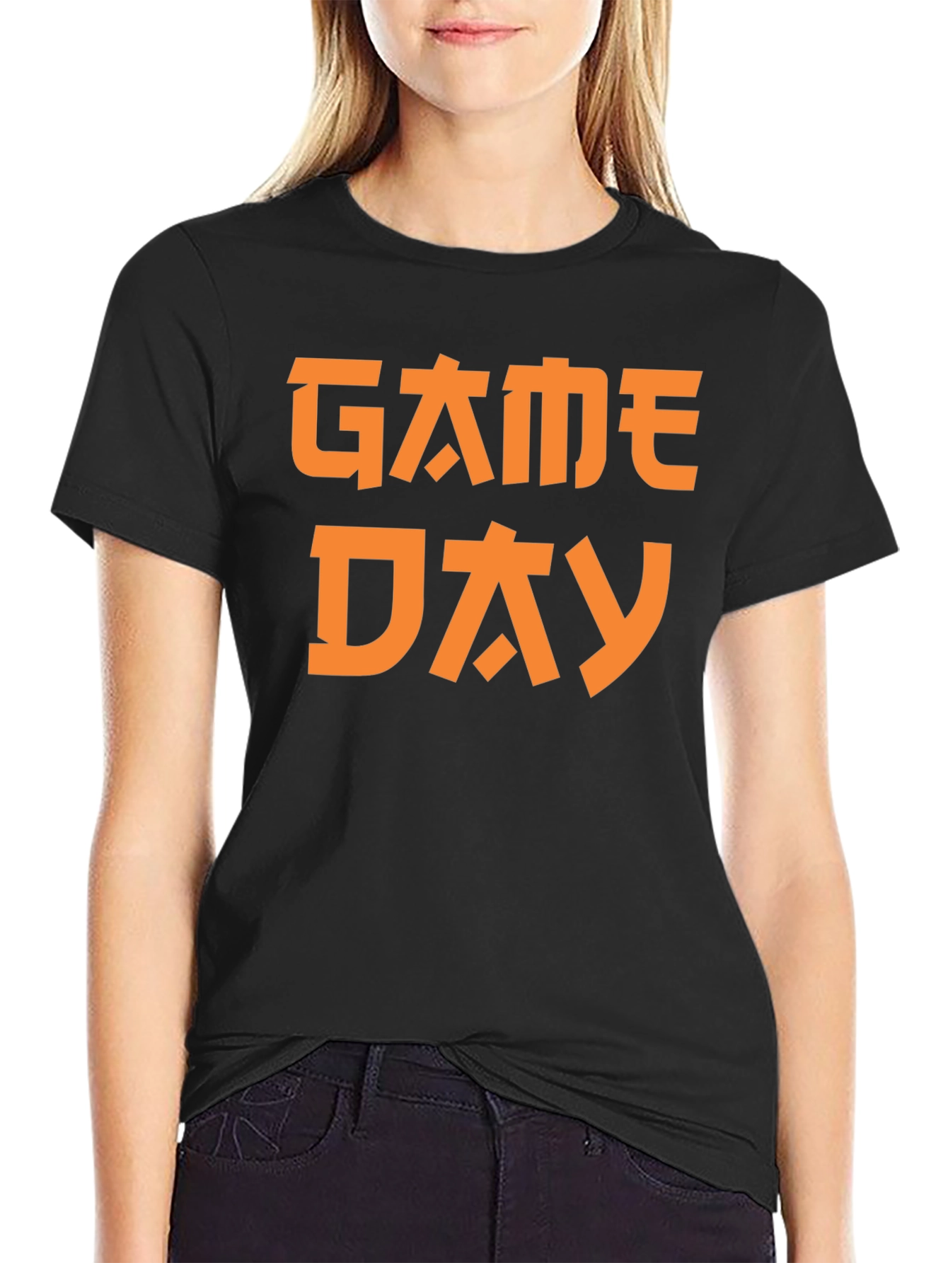 Game Day Graphic Tee - Black Cotton T-Shirt