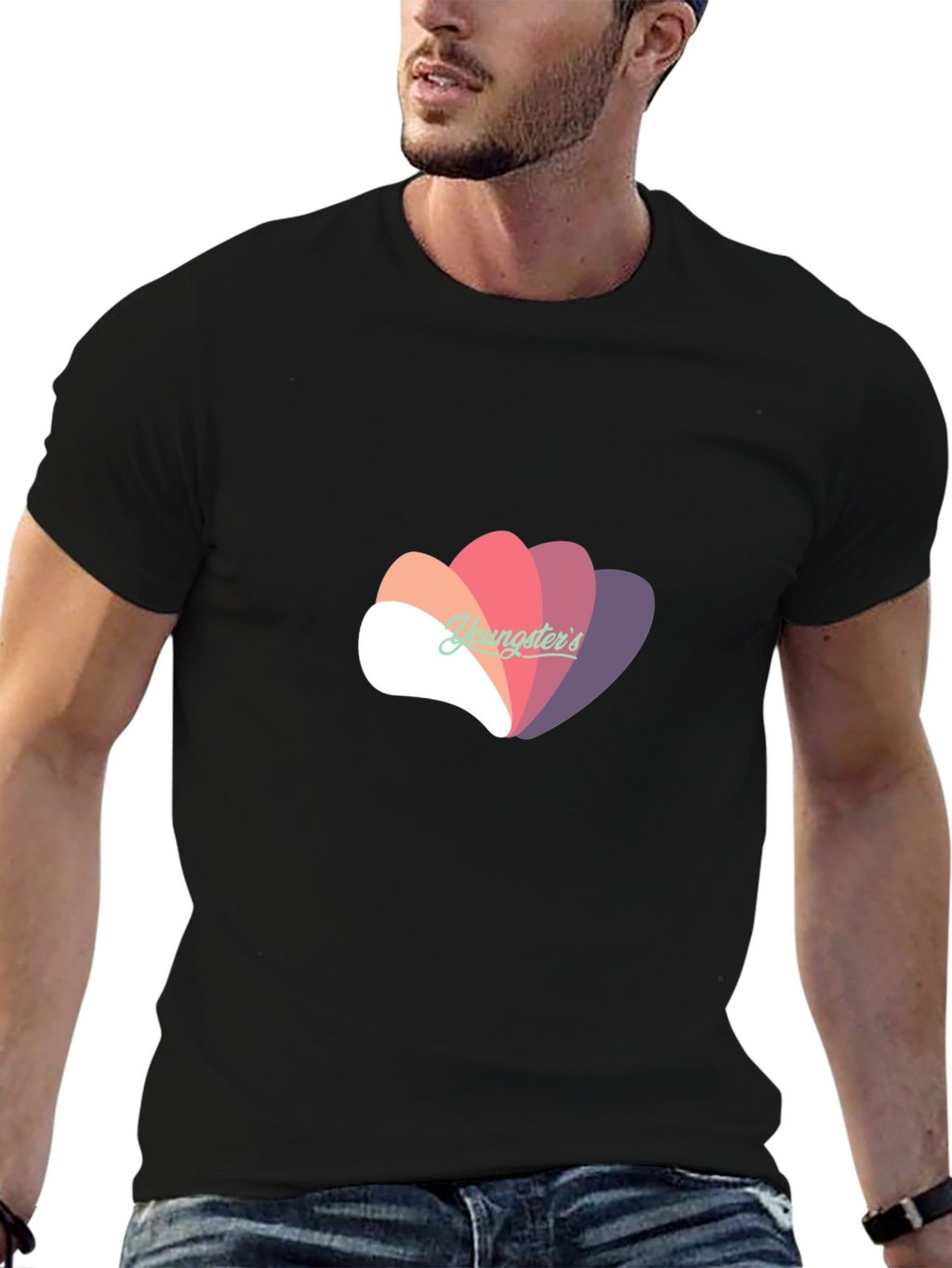 Stylish Black T-Shirt with Abstract Graphic Design