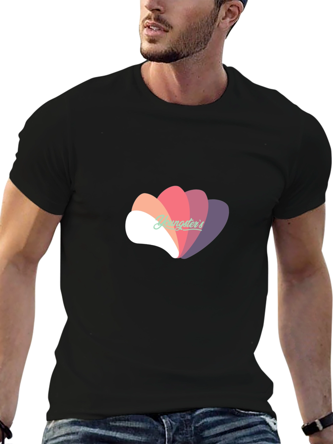 Stylish Black T-Shirt with Abstract Graphic Design