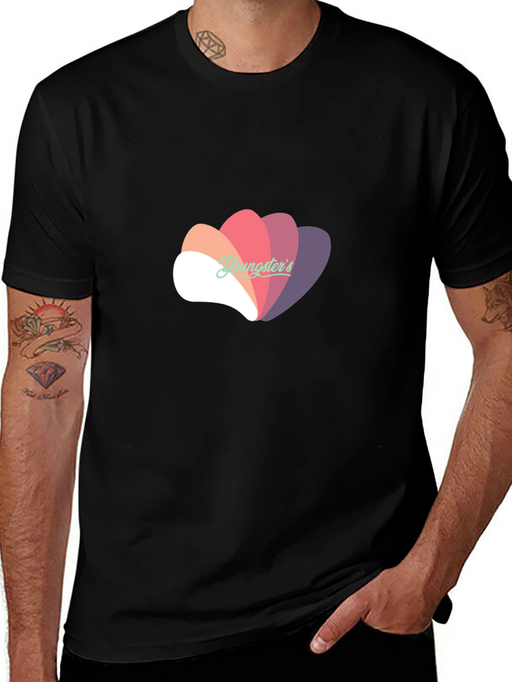 Stylish Black T-Shirt with Abstract Graphic Design