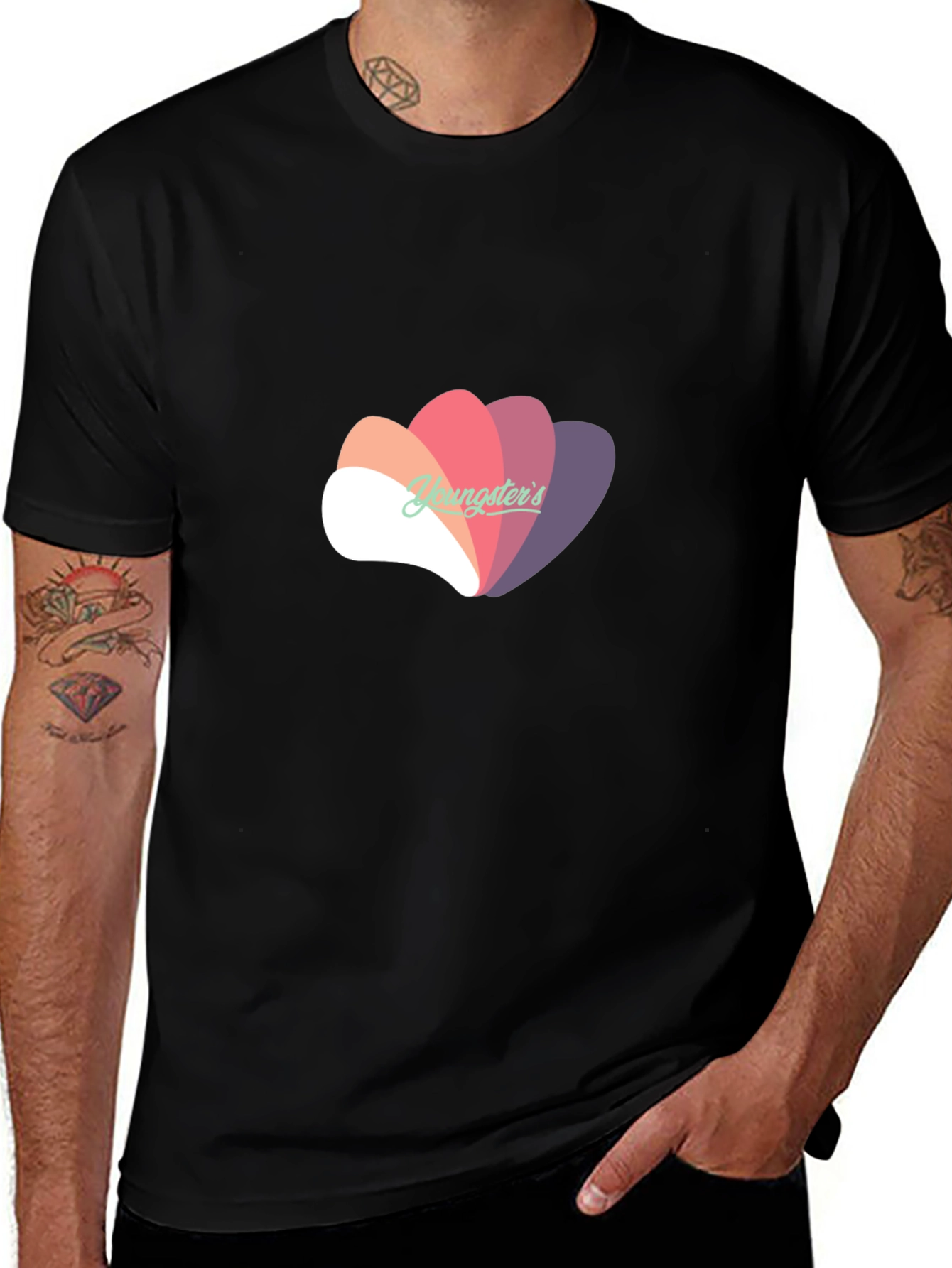 Stylish Black T-Shirt with Abstract Graphic Design
