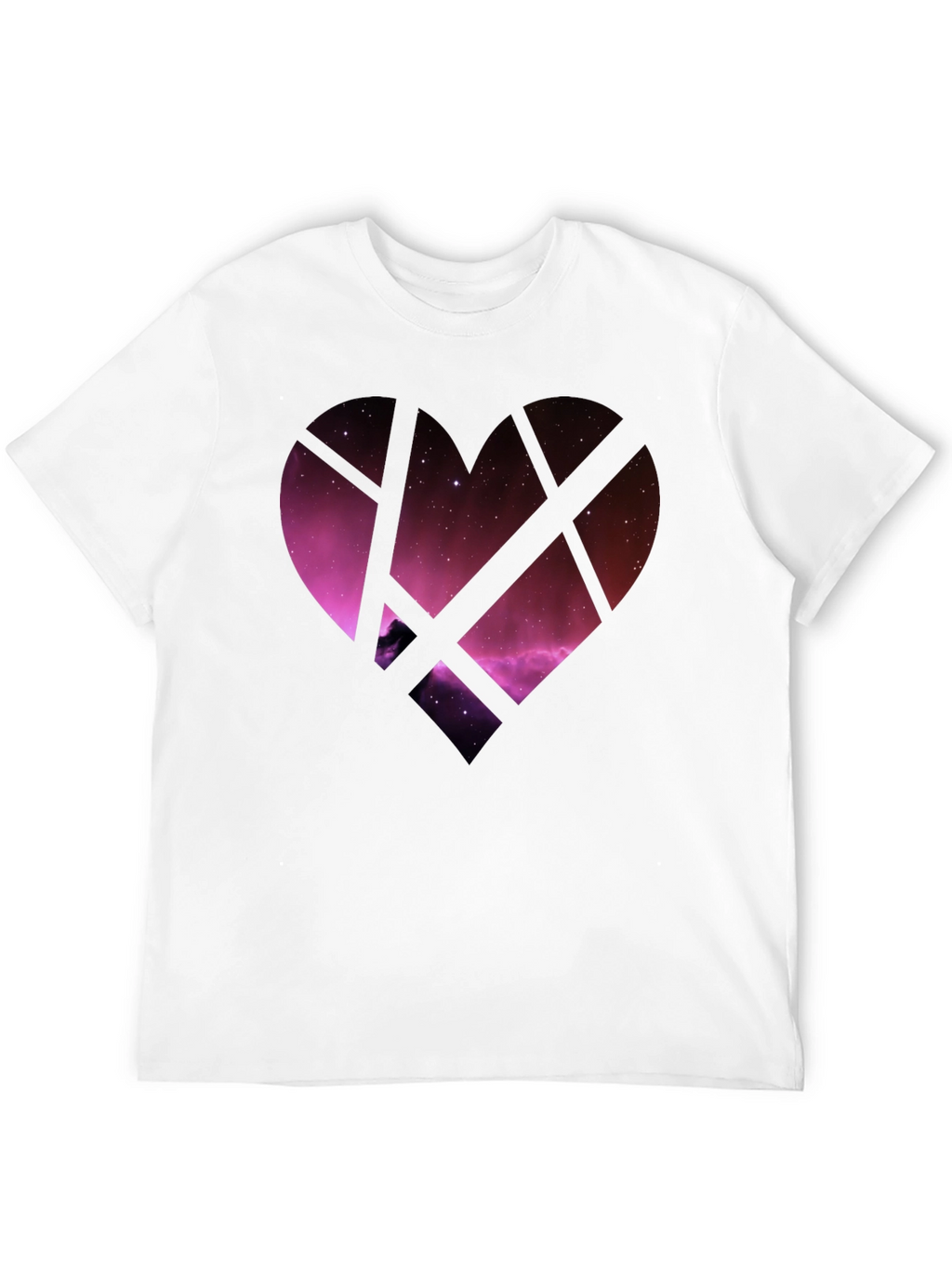 Galaxy Heart Graphic Tee - Black Cotton Blend