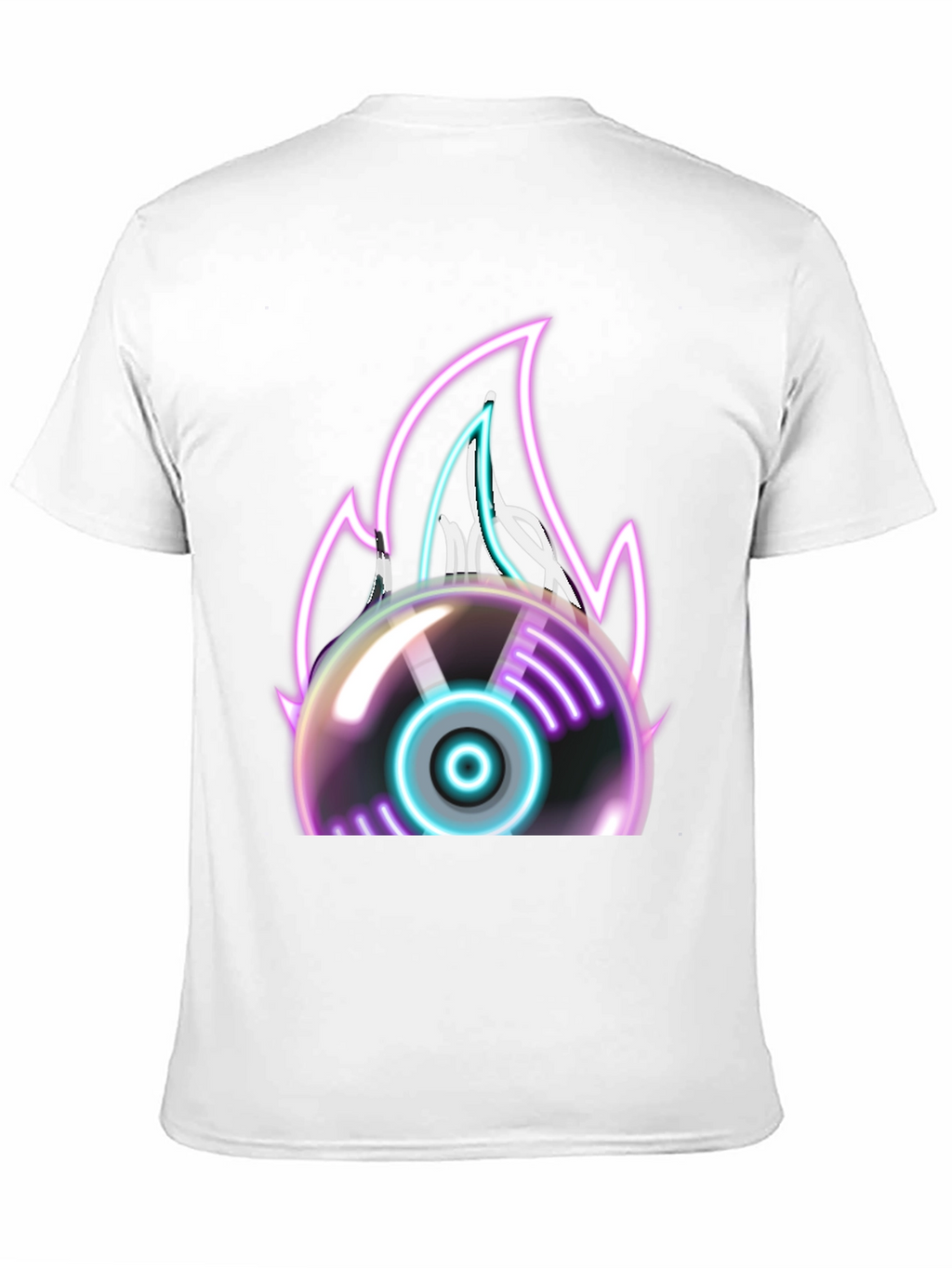 Neon Flame Vinyl Record Graphic Tee