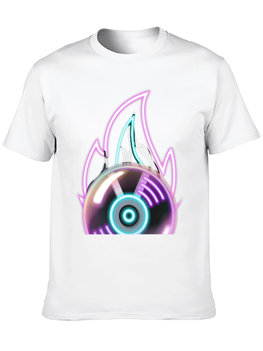 Neon Flame Vinyl Record Graphic Tee