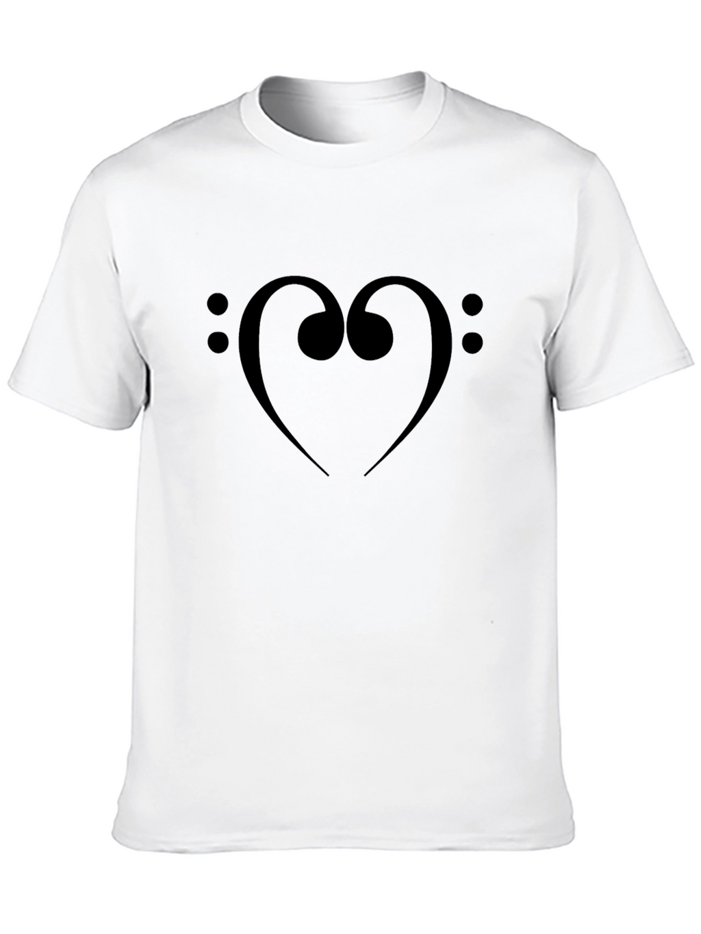 Bass Clef Heart T-Shirt - Music Lover Tee