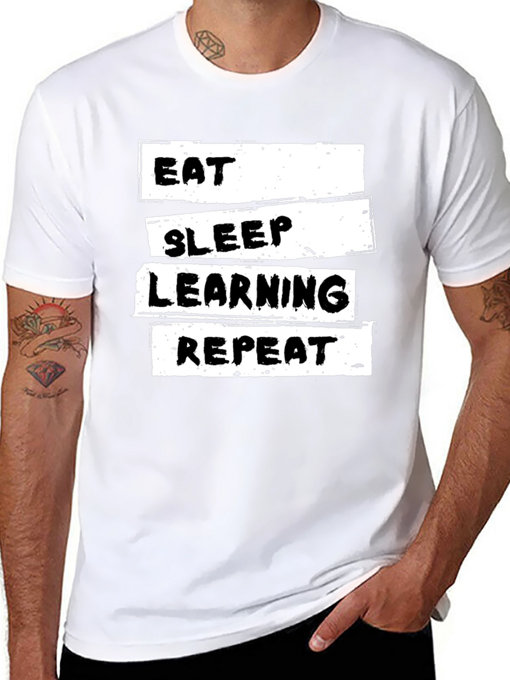 Eat Sleep Learning Repeat T-Shirt - Black