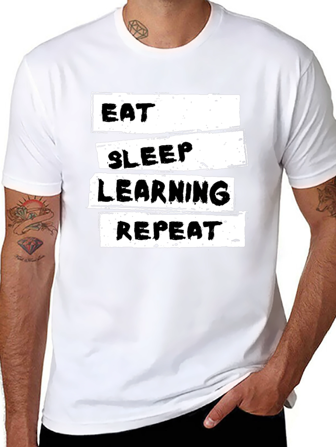 Eat Sleep Learning Repeat T-Shirt - Black