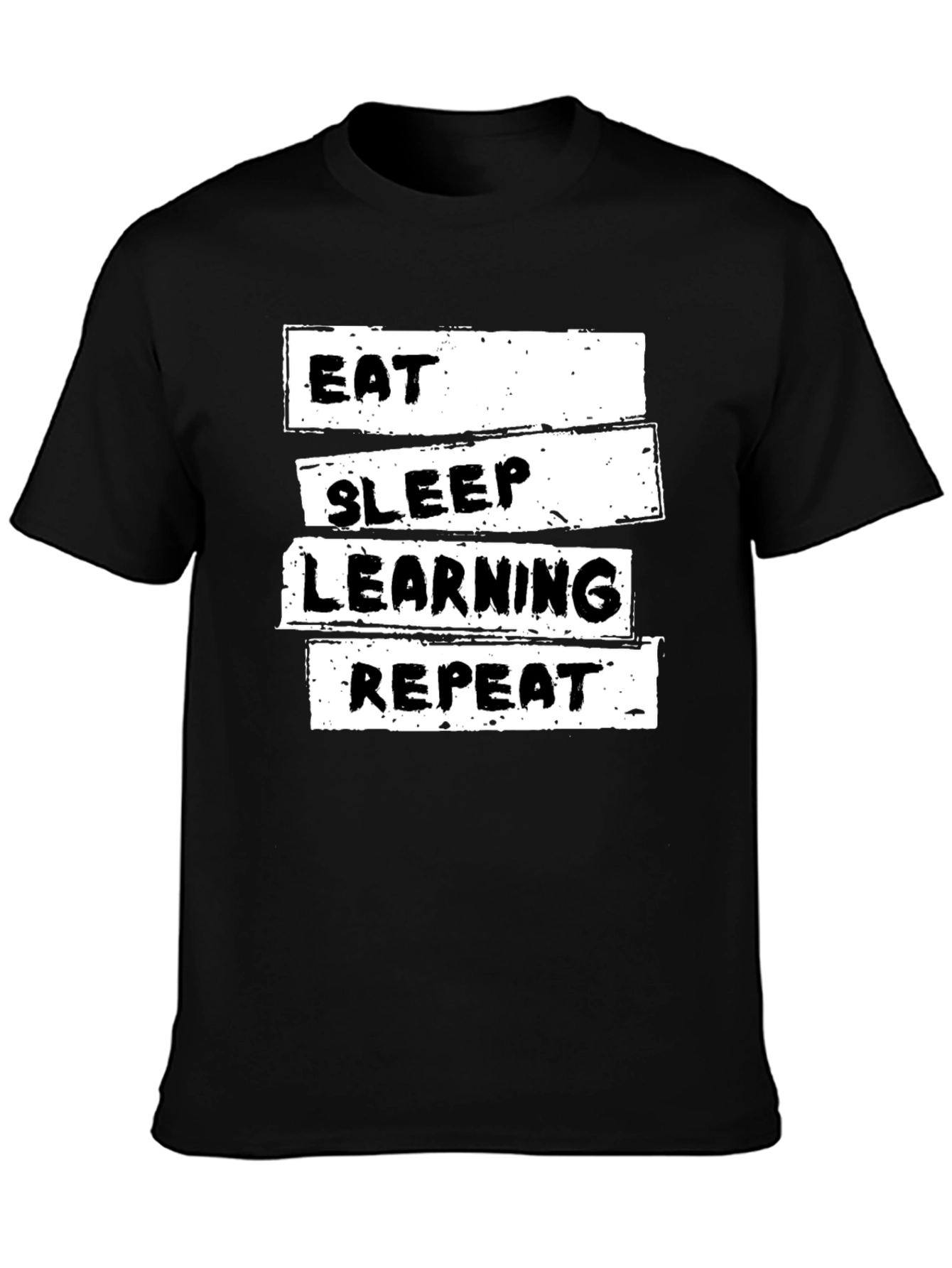 Eat Sleep Learning Repeat T-Shirt - Black