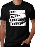 Eat Sleep Learning Repeat T-Shirt - Black