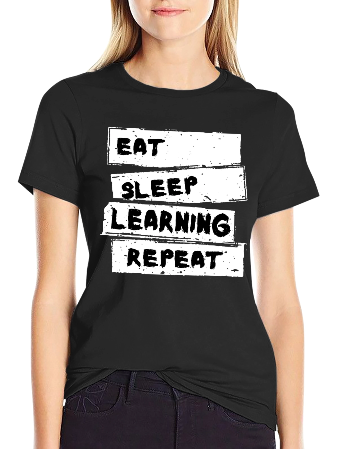 Eat Sleep Learning Repeat T-Shirt - Black