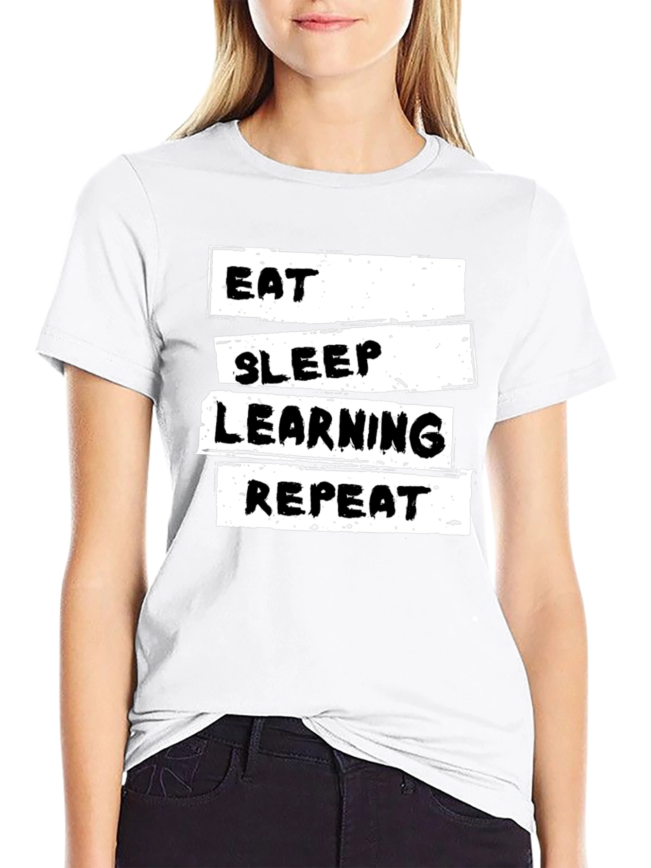Eat Sleep Learning Repeat T-Shirt - Black