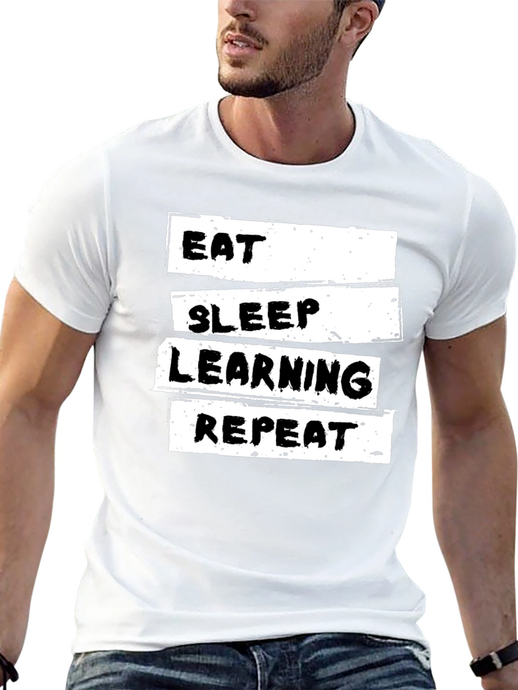 Eat Sleep Learning Repeat T-Shirt - Black