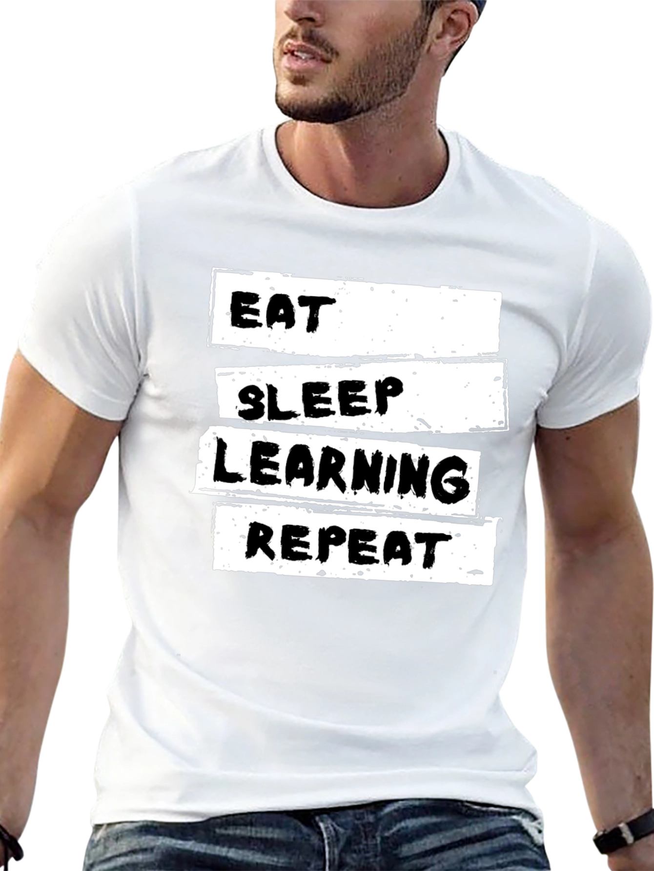 Eat Sleep Learning Repeat T-Shirt - Black