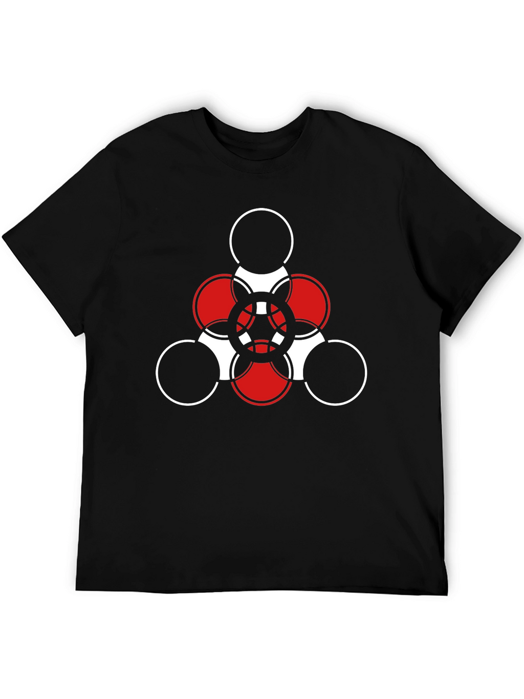 Geometric Pattern Graphic T-Shirt - Black