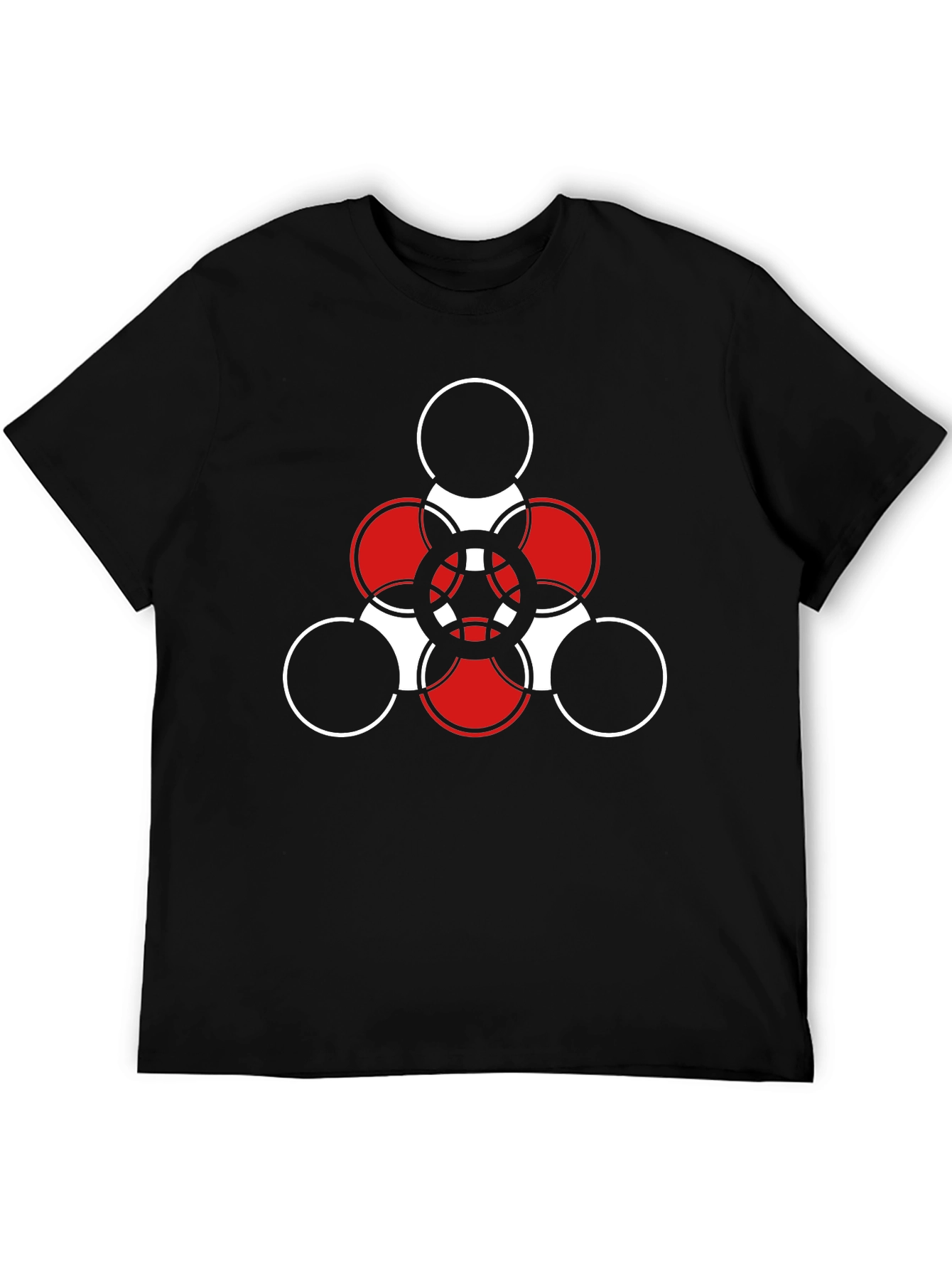 Geometric Pattern Graphic T-Shirt - Black